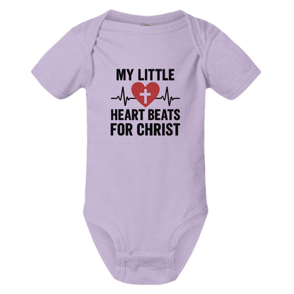My Little Heart Beats For Christ Baby Christian Jumpsuit - ClaimedbyGodDesigns