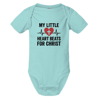 My Little Heart Beats For Christ Baby Christian Jumpsuit - ClaimedbyGodDesigns