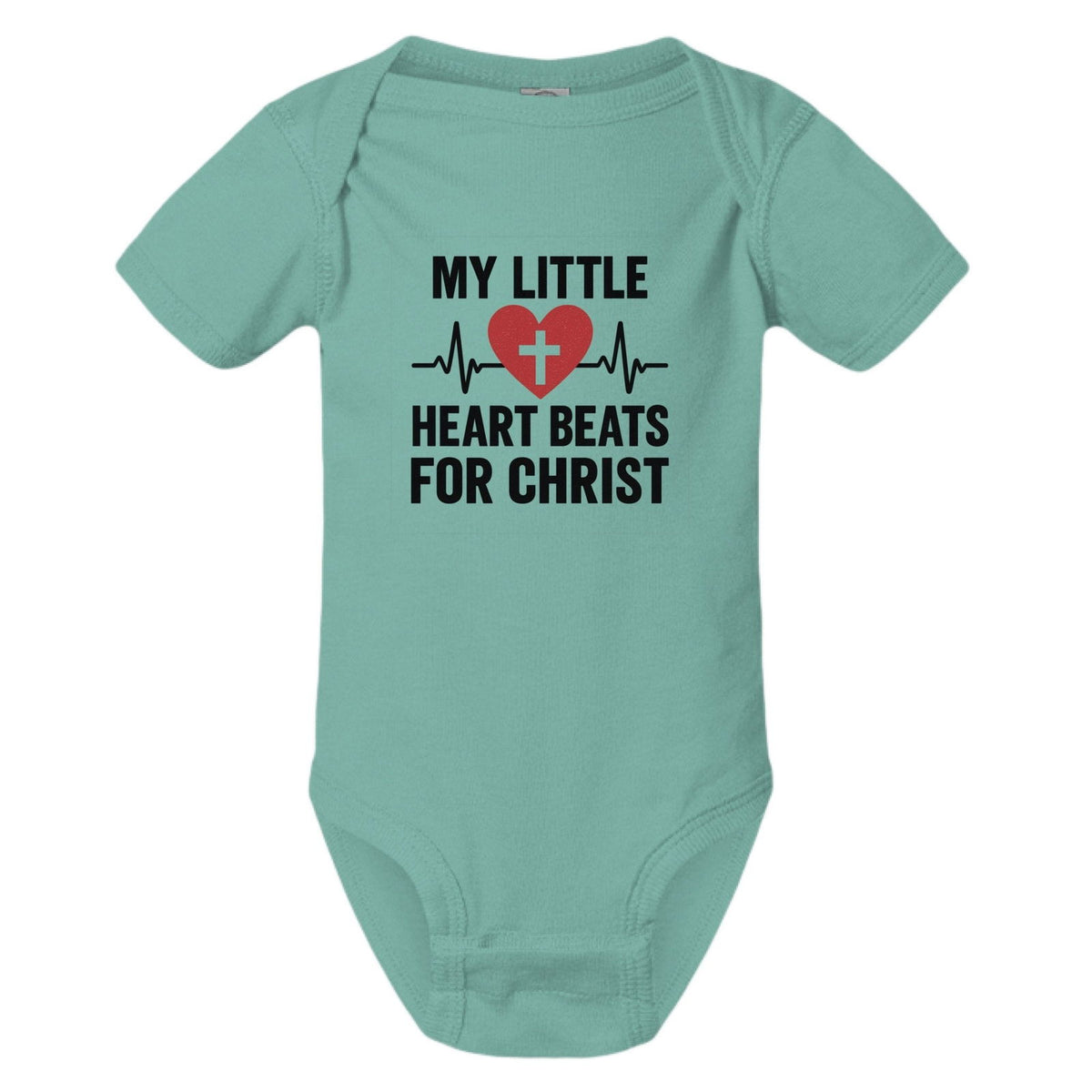 My Little Heart Beats For Christ Baby Christian Jumpsuit - ClaimedbyGodDesigns