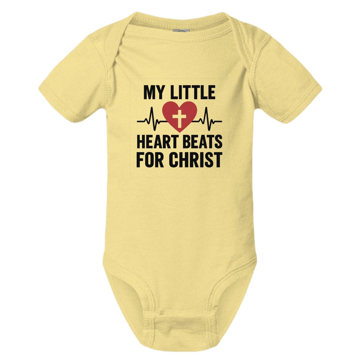 My Little Heart Beats For Christ Baby Christian Jumpsuit - ClaimedbyGodDesigns