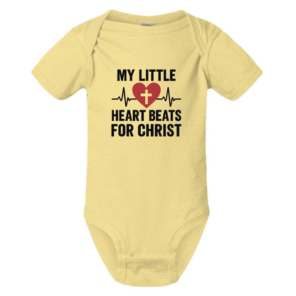 My Little Heart Beats For Christ Baby Christian Jumpsuit - ClaimedbyGodDesigns