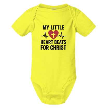 My Little Heart Beats For Christ Baby Christian Jumpsuit - ClaimedbyGodDesigns