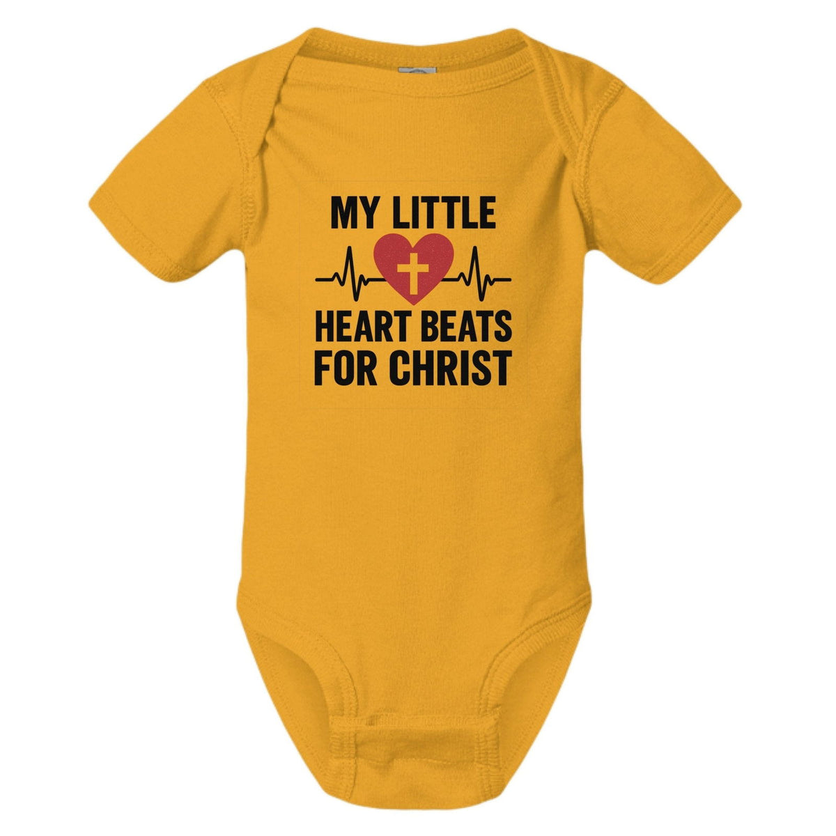 My Little Heart Beats For Christ Baby Christian Jumpsuit - ClaimedbyGodDesigns
