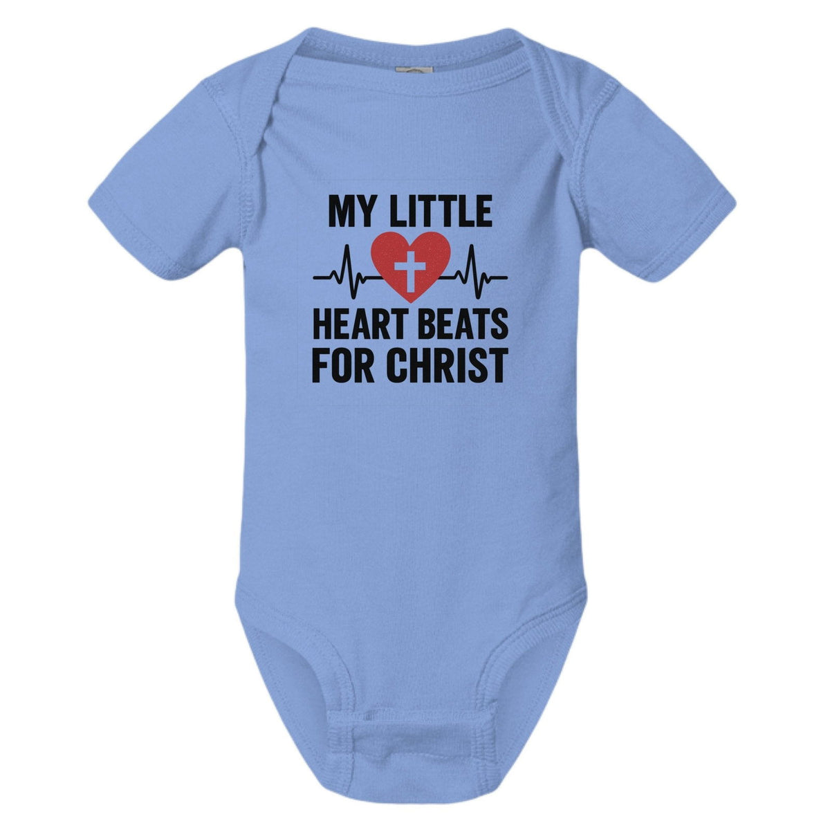 My Little Heart Beats For Christ Baby Christian Jumpsuit - ClaimedbyGodDesigns