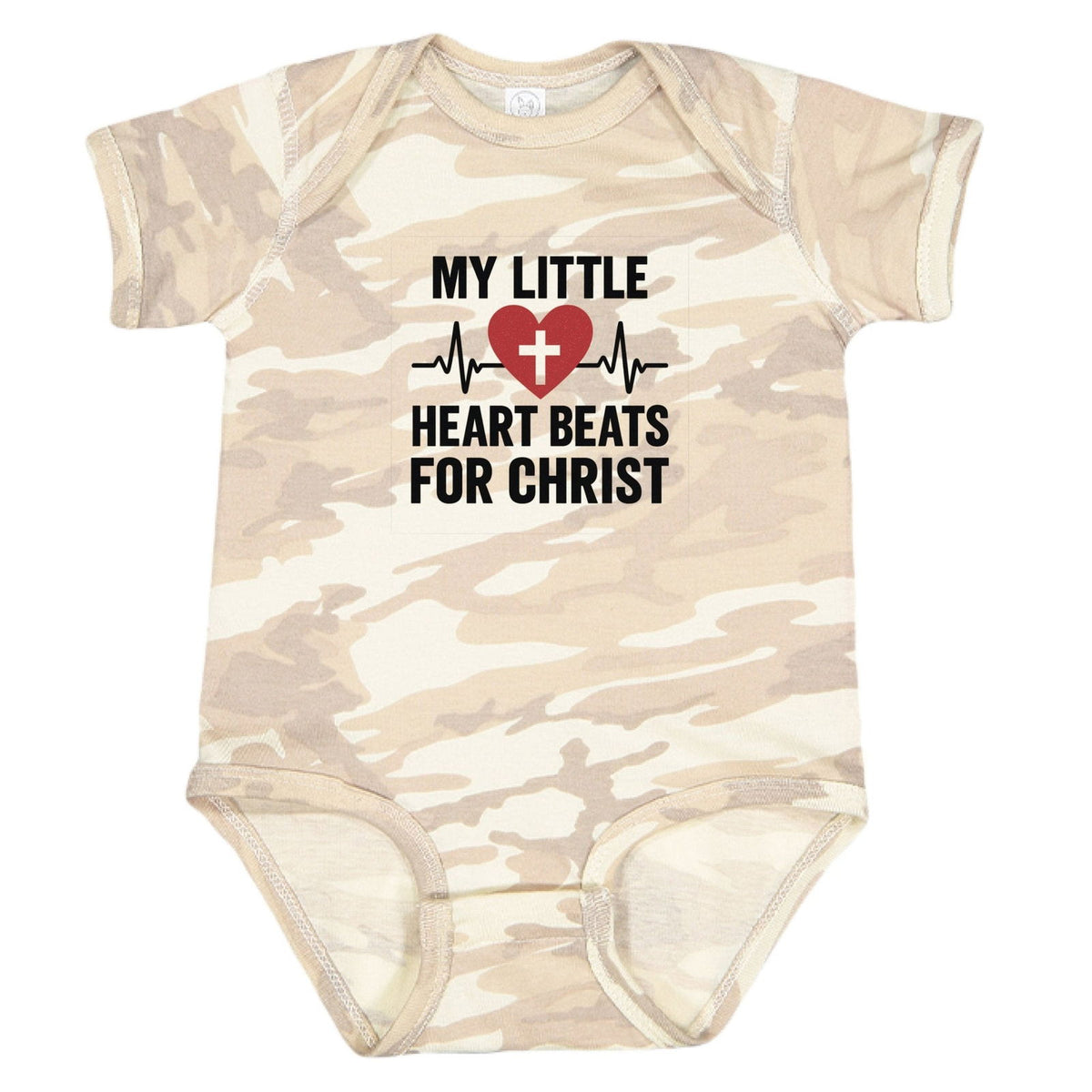 My Little Heart Beats For Christ Baby Christian Jumpsuit - ClaimedbyGodDesigns