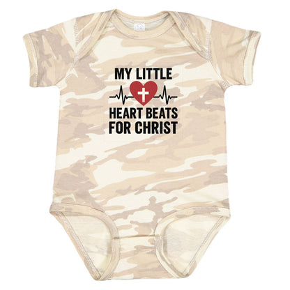 My Little Heart Beats For Christ Baby Christian Jumpsuit - ClaimedbyGodDesigns