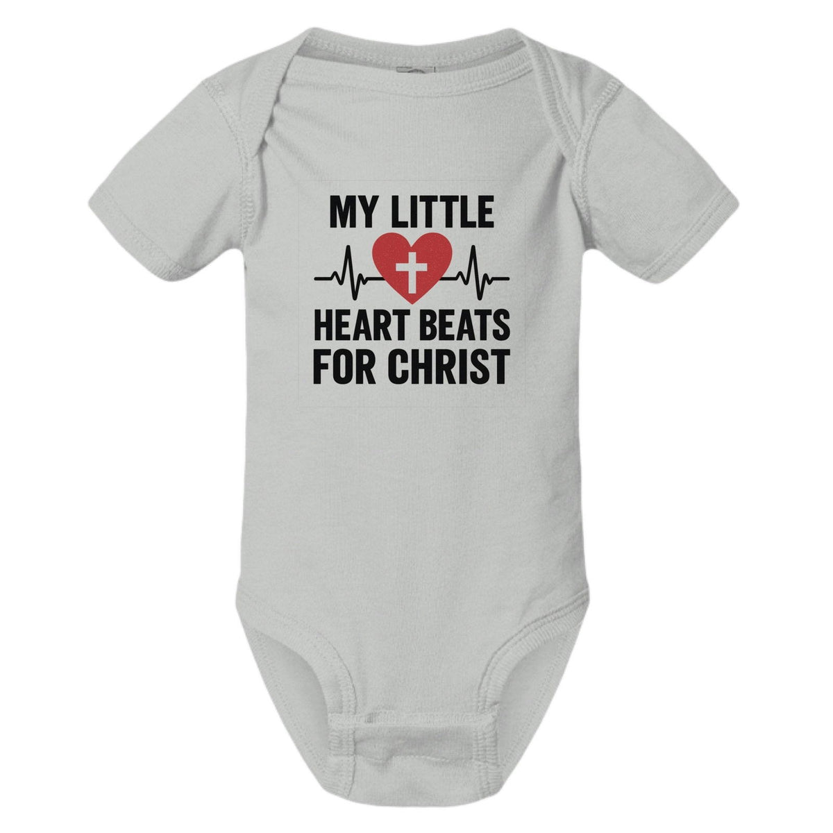 My Little Heart Beats For Christ Baby Christian Jumpsuit - ClaimedbyGodDesigns