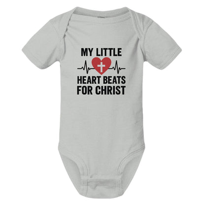 My Little Heart Beats For Christ Baby Christian Jumpsuit - ClaimedbyGodDesigns