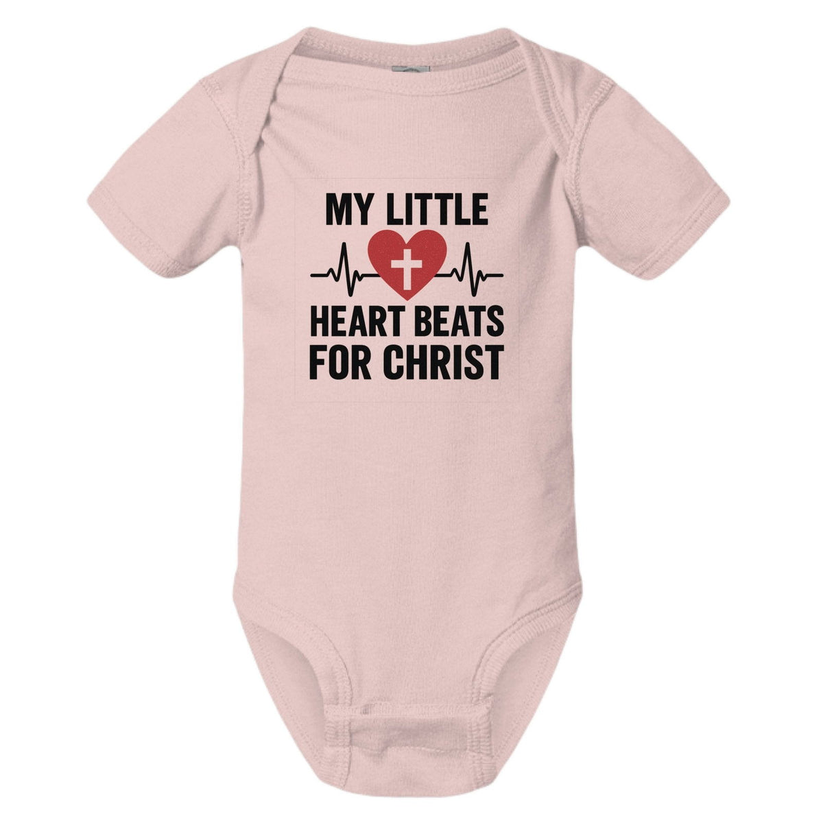 My Little Heart Beats For Christ Baby Christian Jumpsuit - ClaimedbyGodDesigns