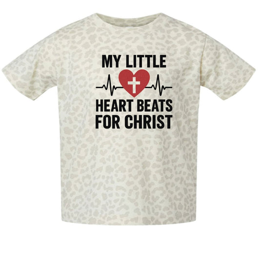 My Little Heart Beats For Christ  Toddler Christian T-shirt - ClaimedbyGodDesigns