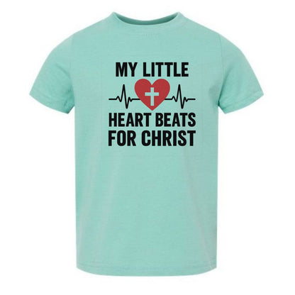 My Little Heart Beats For Christ  Toddler Christian T-shirt - ClaimedbyGodDesigns