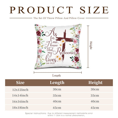 My Redeemer Lives Christian Throw Pillow - ClaimedbyGodDesigns
