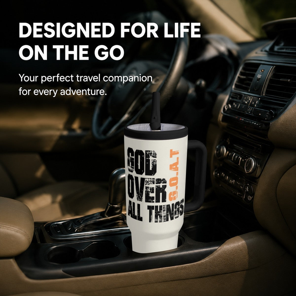 God Over All Things Christian 40oz Tumbler - Claimed by God Designs