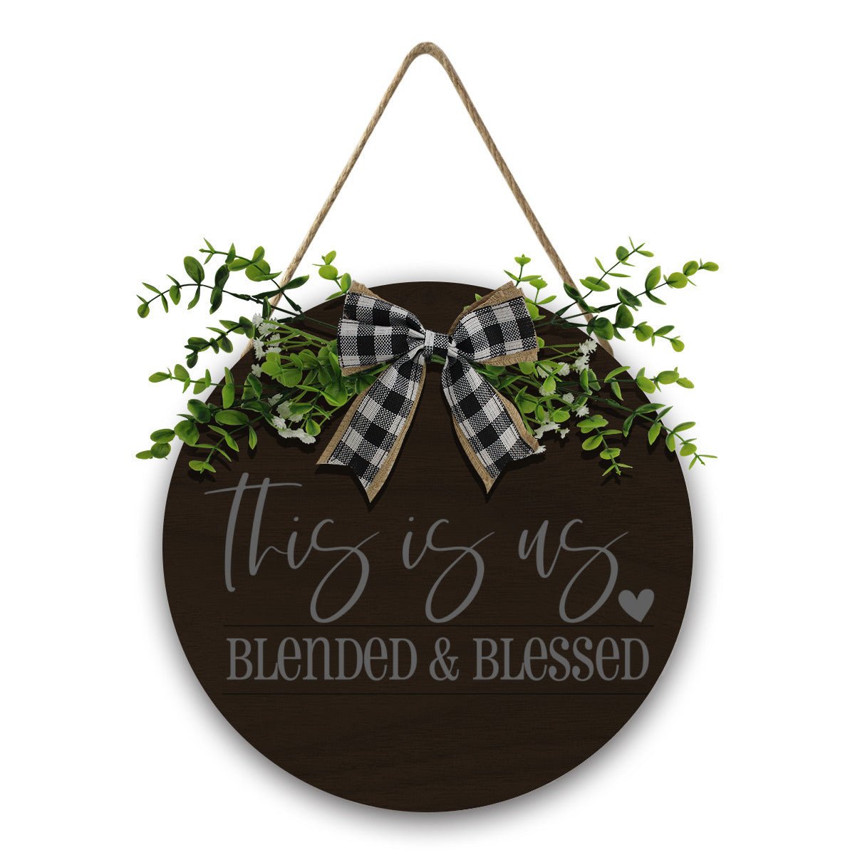 This Is Us – Blended & Blessed Christian Wooden Hanging Sign - ClaimedbyGodDesigns