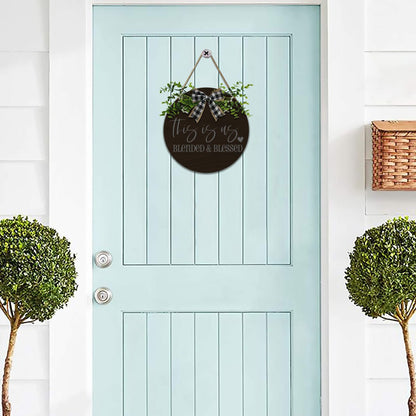 This Is Us – Blended & Blessed Christian Wooden Hanging Sign - ClaimedbyGodDesigns