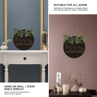 This Is Us – Blended & Blessed Christian Wooden Hanging Sign - ClaimedbyGodDesigns