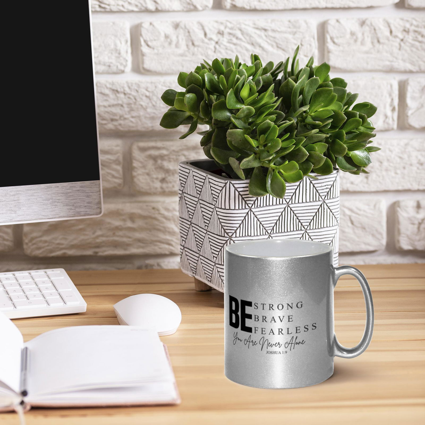 Never Alone Christian Metallic Mug - ClaimedbyGodDesigns