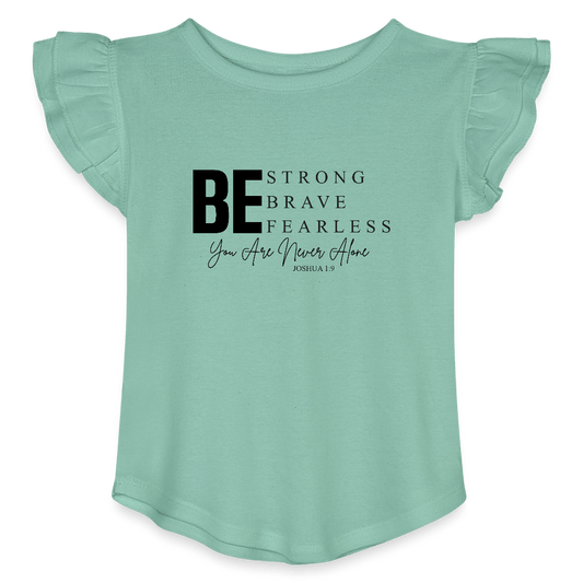 Never Alone Christian Toddler Girls Flutter T-shirt - ClaimedbyGodDesigns