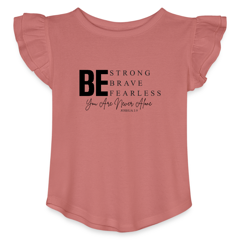 Never Alone Christian Toddler Girls Flutter T-shirt - ClaimedbyGodDesigns