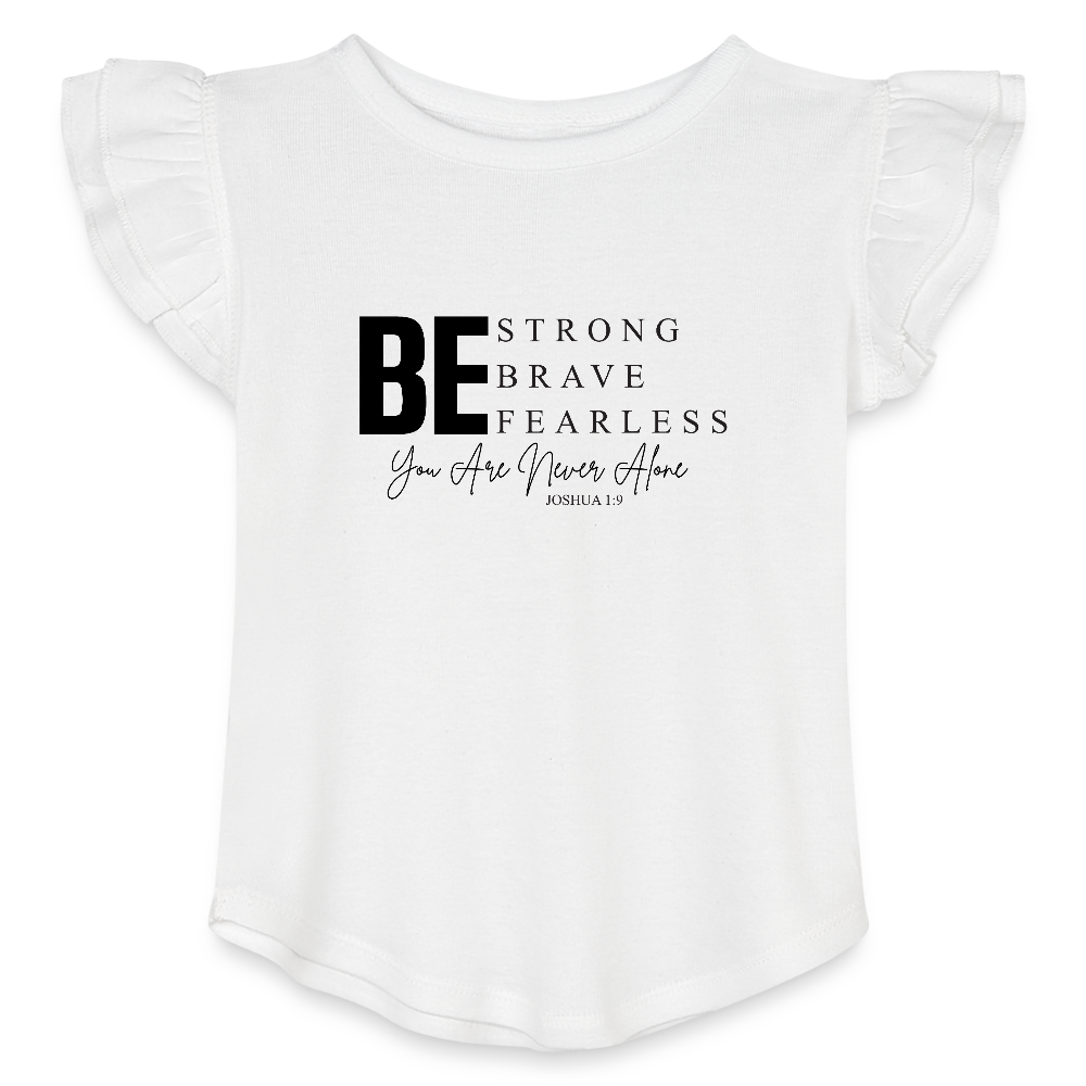 Never Alone Christian Toddler Girls Flutter T-shirt - ClaimedbyGodDesigns
