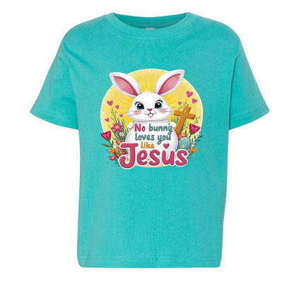 No Bunny Loves You Like Jesus Easter Toddler Christian T‑Shirt - ClaimedbyGodDesigns