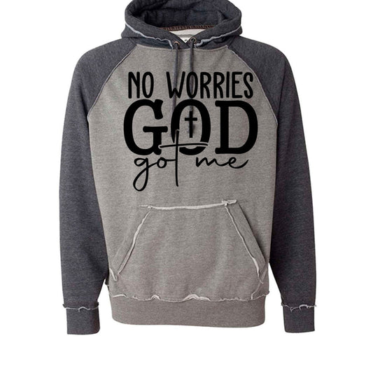 No Worries God Got Me Christian Vintage Pullover Hooded Sweatshirt - ClaimedbyGodDesigns