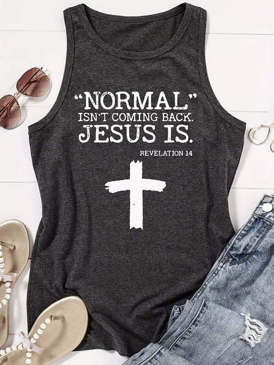 Normal Isn't Coming Back Jesus Is Women's Christian Tank Top - ClaimedbyGodDesigns