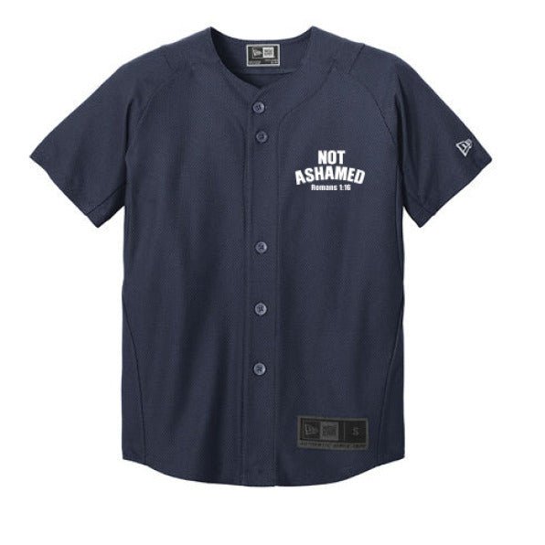Not Ashamed Youth Christian Full Button Jersey - ClaimedbyGodDesigns