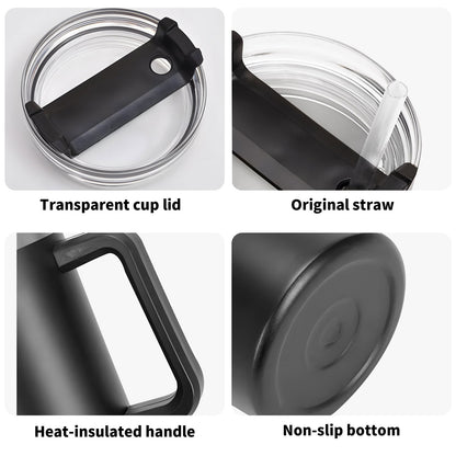 Not Perfect Just Forgiven 40oz Stainless Steel Christian Tumbler Travel Mug with Handle and Straw for Cup Holder - ClaimedbyGodDesigns