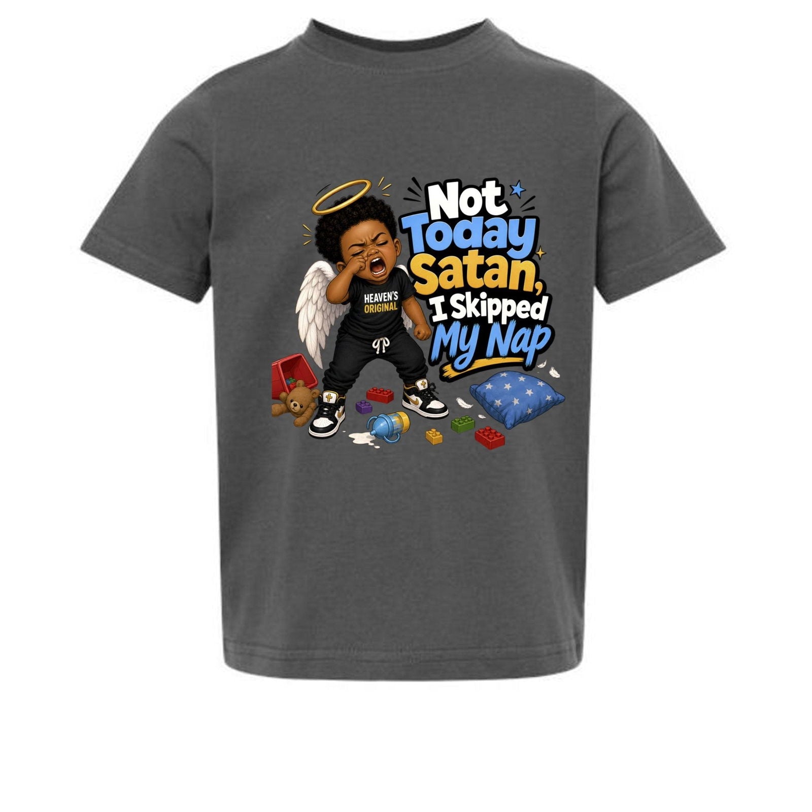 Not Today Satan I Skipped My Nap Toddler Christian T-shirt - ClaimedbyGodDesigns