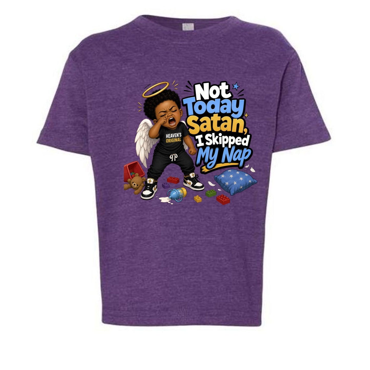 Not Today Satan I Skipped My Nap Toddler Christian T-shirt - ClaimedbyGodDesigns