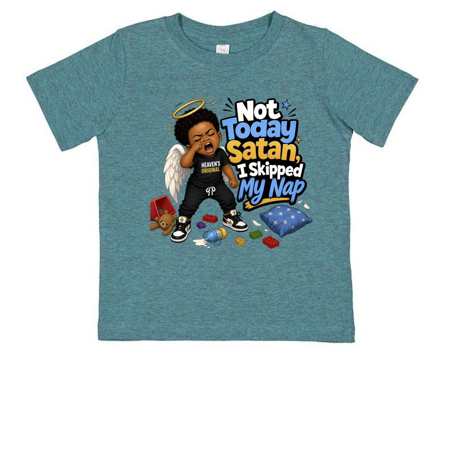 Not Today Satan I Skipped My Nap Toddler Christian T-shirt - ClaimedbyGodDesigns