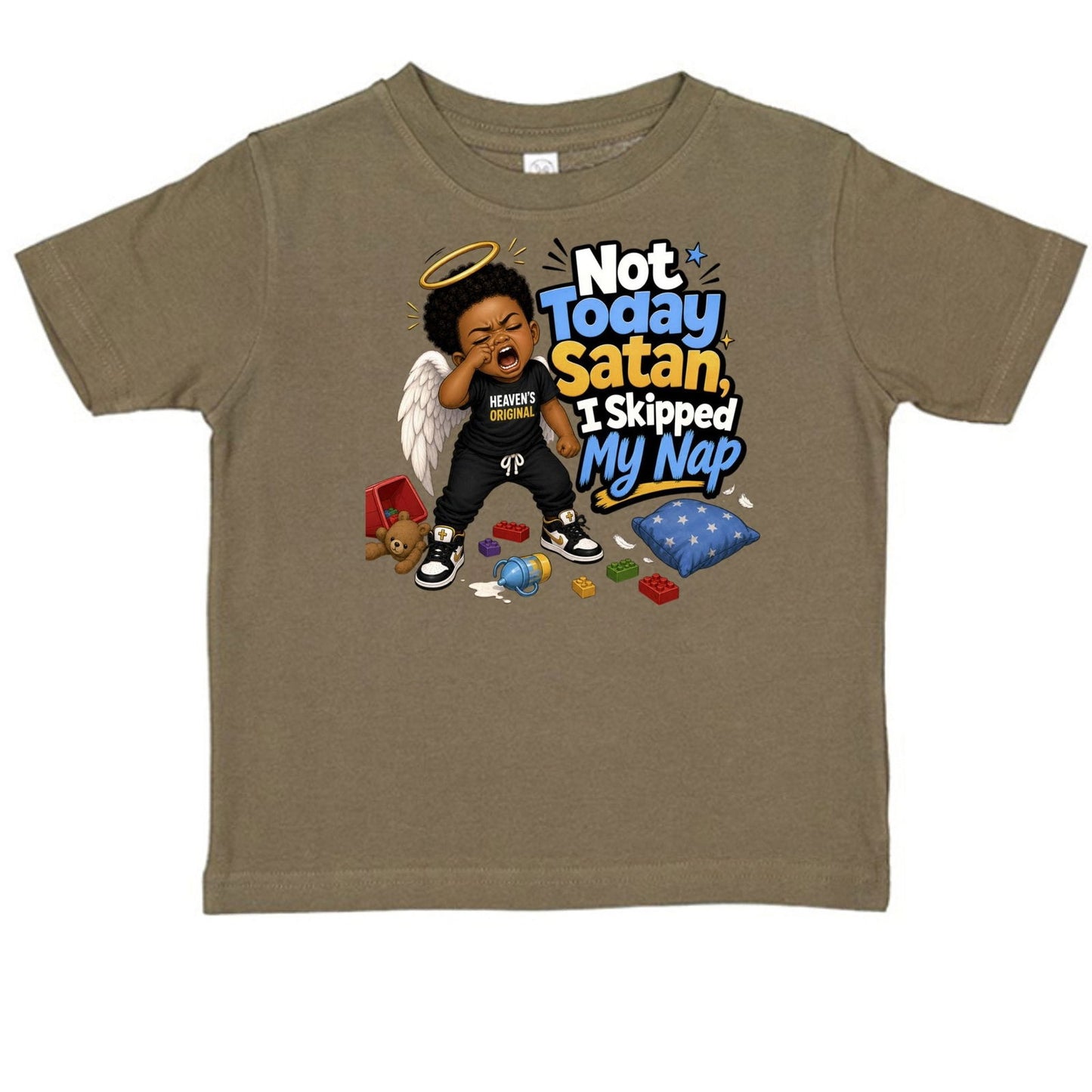 Not Today Satan I Skipped My Nap Toddler Christian T-shirt - ClaimedbyGodDesigns