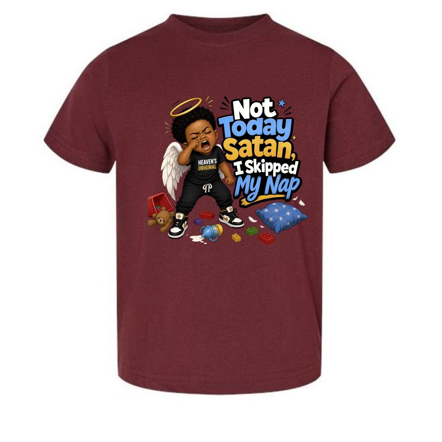 Not Today Satan I Skipped My Nap Toddler Christian T-shirt - ClaimedbyGodDesigns