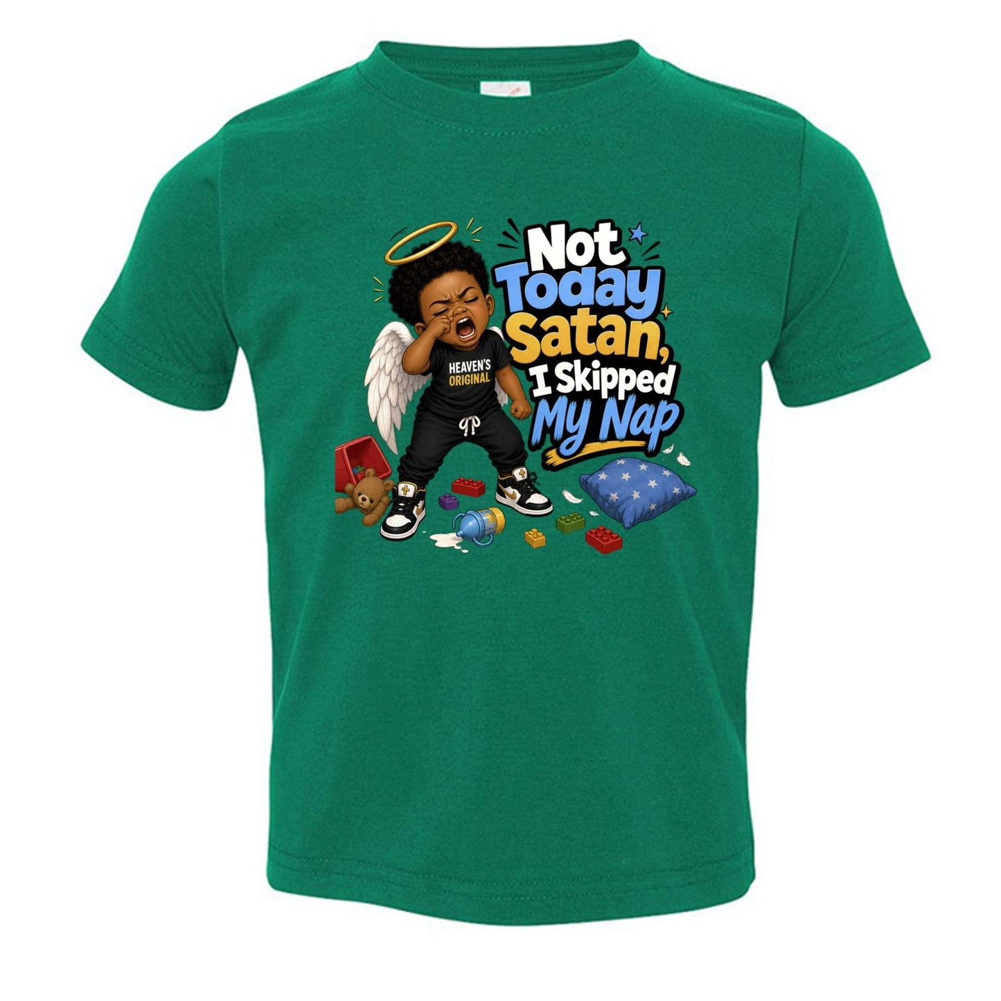 Not Today Satan I Skipped My Nap Toddler Christian T-shirt - ClaimedbyGodDesigns