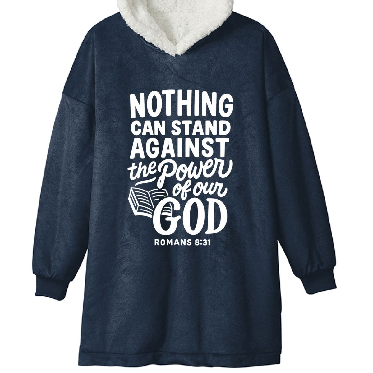 Nothing Can Stand Against His Power Unisex Premium Wearable Blanket - ClaimedbyGodDesigns