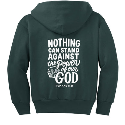 Nothing Can Stand Youth Christian Hooded Full-zip Sweatshirt - ClaimedbyGodDesigns