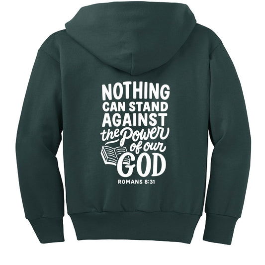 Nothing Can Stand Youth Christian Hooded Full-zip Sweatshirt - ClaimedbyGodDesigns