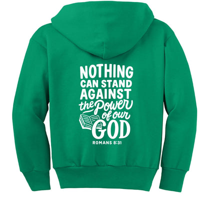 Nothing Can Stand Youth Christian Hooded Full-zip Sweatshirt - ClaimedbyGodDesigns