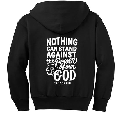 Nothing Can Stand Youth Christian Hooded Full-zip Sweatshirt - ClaimedbyGodDesigns