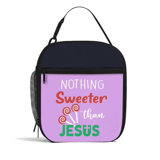 Nothing Sweeter Than Him Insulated Christian Lunch Box for Kids - ClaimedbyGodDesigns