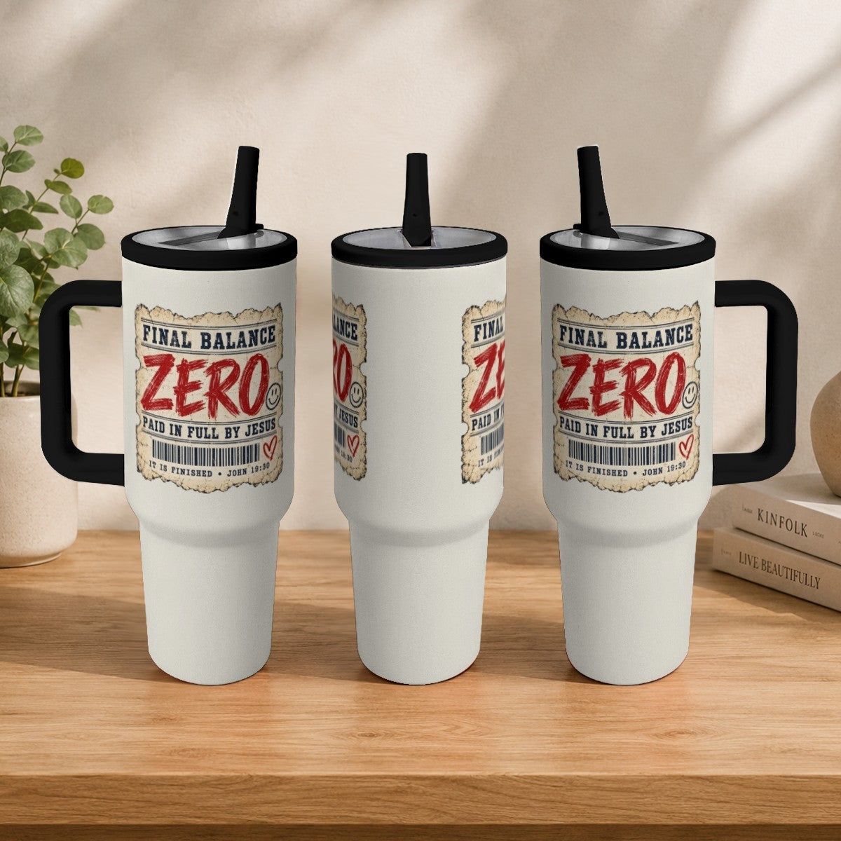 Final Balance Zero Paid In Full John 19:30 Christian 40oz Tumbler - Claimed by God Designs