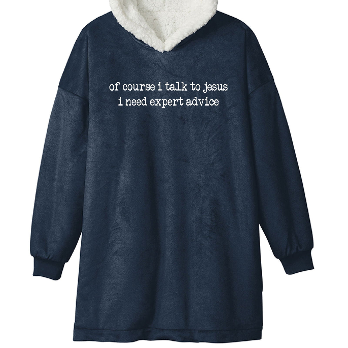 Of Course I Talk To Him Premium Christian Wearable Blanket - ClaimedbyGodDesigns