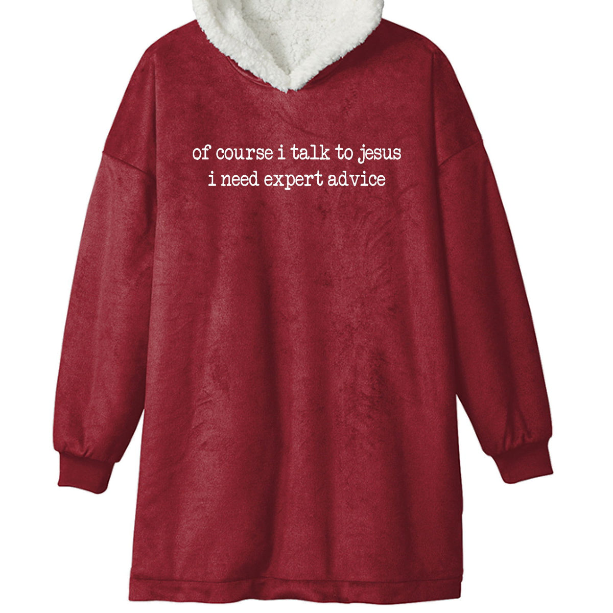 Of Course I Talk To Him Premium Christian Wearable Blanket - ClaimedbyGodDesigns