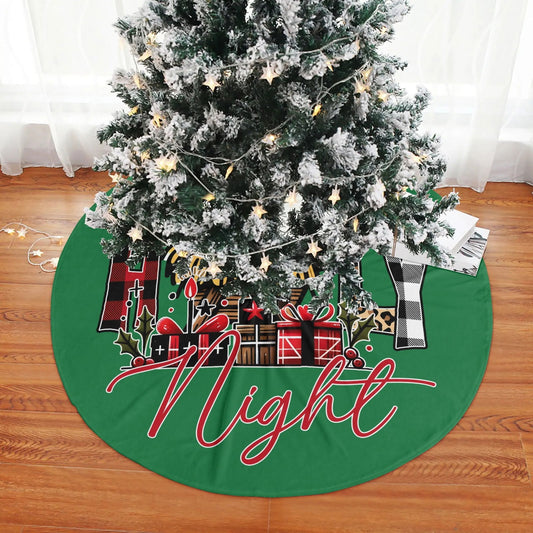 Oh Holy Night Christian Christmas Tree Skirt - ClaimedbyGodDesigns