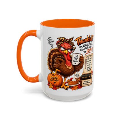 Oh, Absolutely… Especially After This Coffee! Thankful Turkey Thanksgiving Mug - Claimed by God Designs
