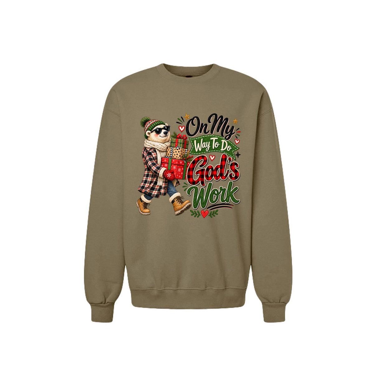 On My Way To Do God's Work Unisex Christian Christmas Pullover Sweatshirt - ClaimedbyGodDesigns