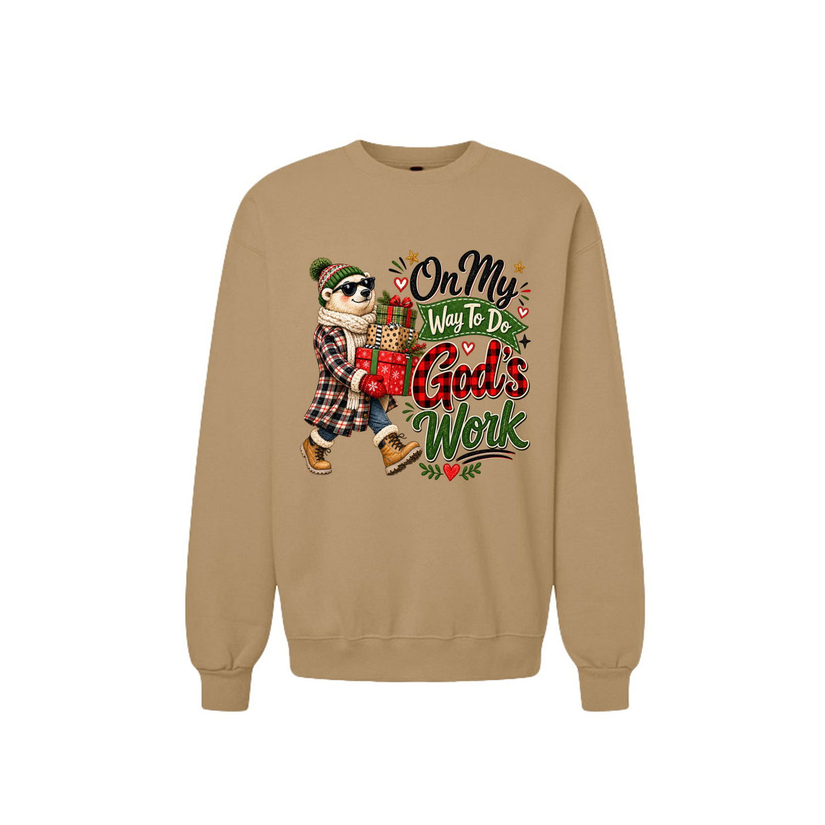 On My Way To Do God's Work Unisex Christian Christmas Pullover Sweatshirt - ClaimedbyGodDesigns