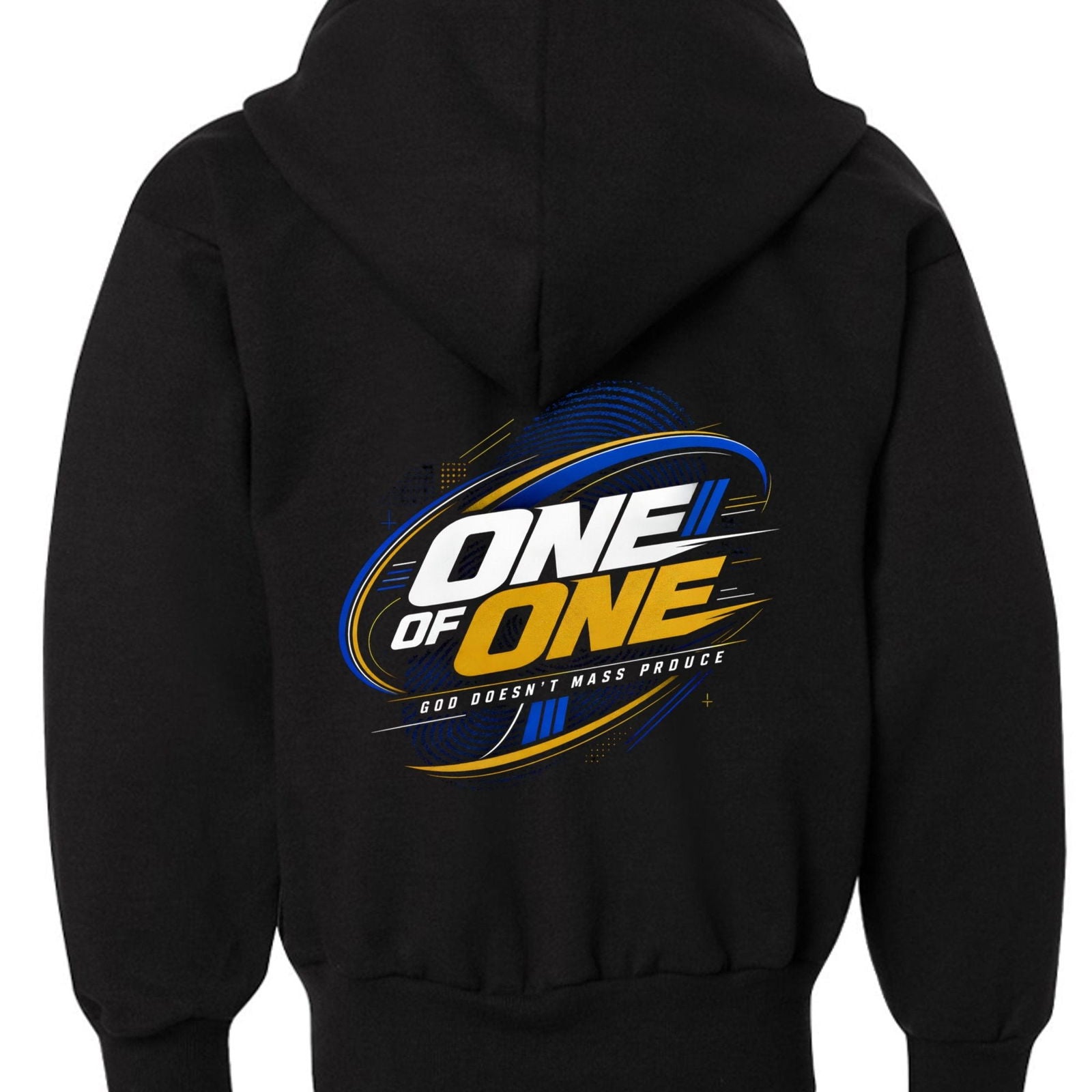 One Of One God Does Not Mass Produce Youth Christian Full-zip Hooded Sweatshirt - ClaimedbyGodDesigns