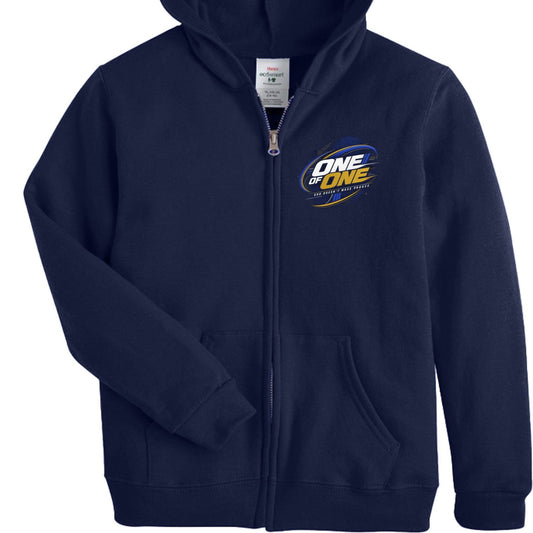 One Of One God Does Not Mass Produce Youth Christian Full-zip Hooded Sweatshirt - ClaimedbyGodDesigns